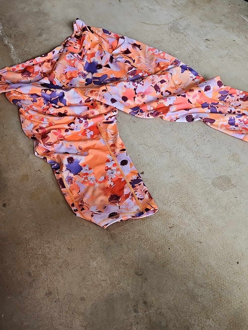 tek gear Orange Floral Exercise Pants